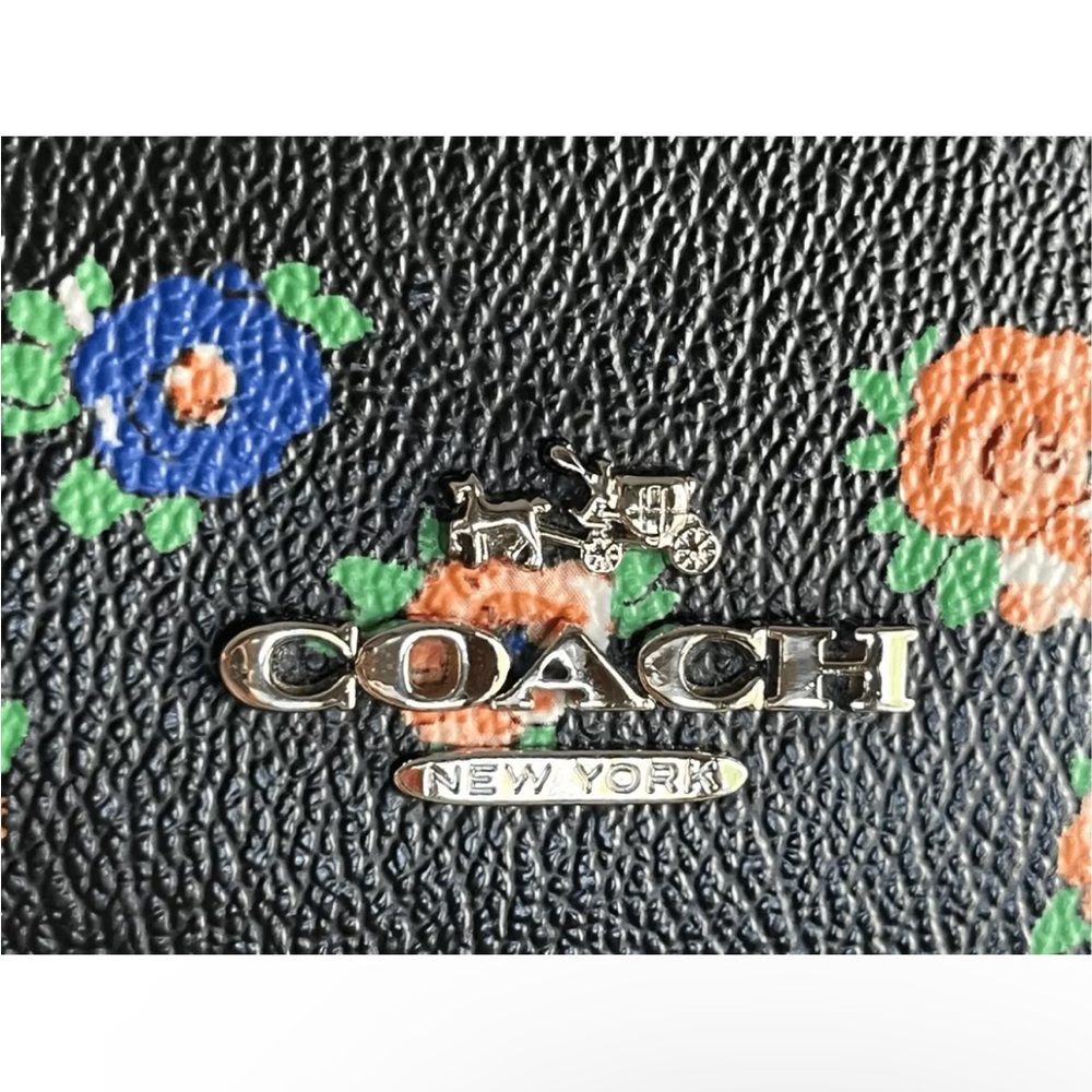 Beautiful COACH Black Floral Handbag Mini Tote Bag See Description NWOT - Picture 11 of 13